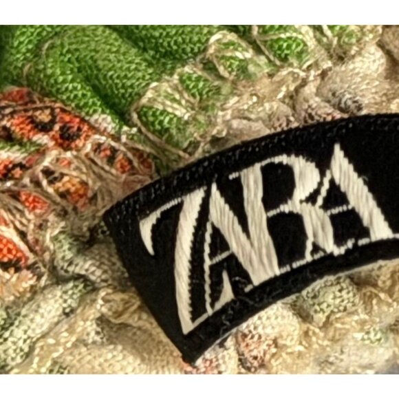 Zara Smocked Off Shoulder Crop Top XS Boho Floral Cottagecore Blouse - Picture 5 of 5